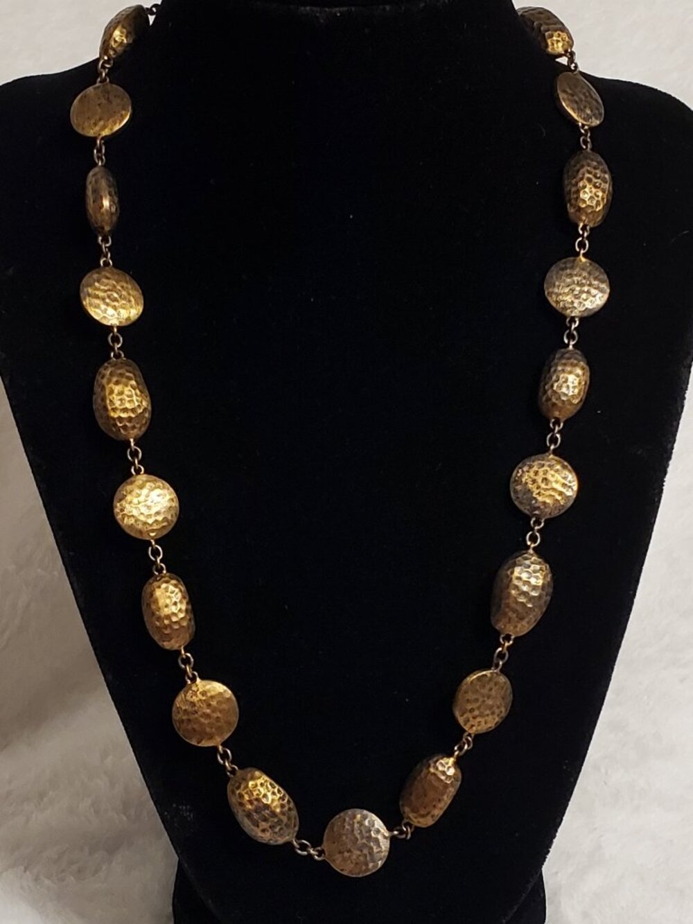 Beautiful copper color bead statement necklace